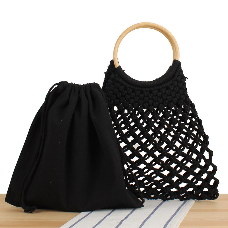 Elegant Flettet Bag med Rundt Håndtak Skanto
