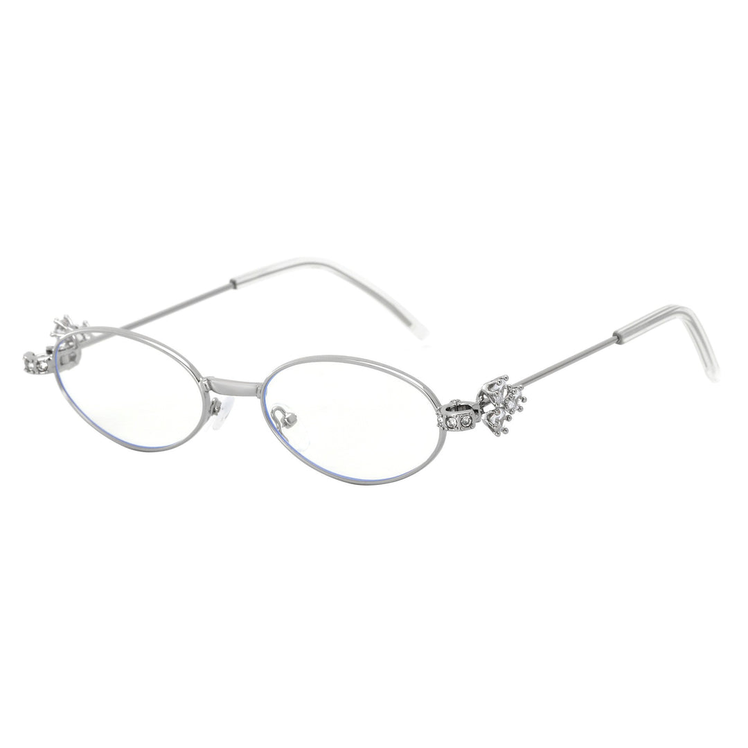 Dame Designer solbrille med elegant, speilvendt ramme og stilige dekorasjoner Skanto