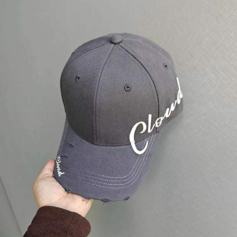 Kvinne Slitt Bomull Baseball Caps med Skript Design Skanto