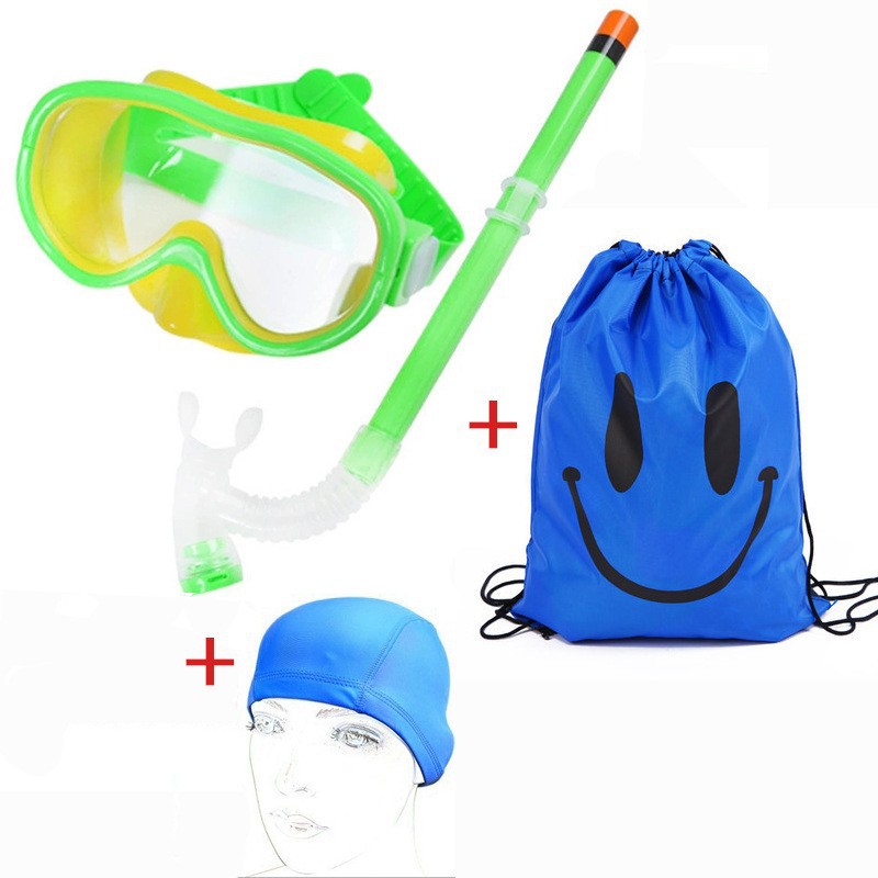 Dykkerbrille-set med pustevennlig snorkel og vanntett ryggsekk Skanto