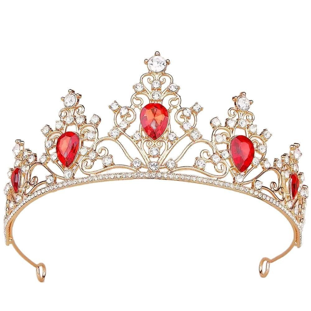 Jente krone med glitrende krystaller og elegant bursdagsbånd-sett Skanto