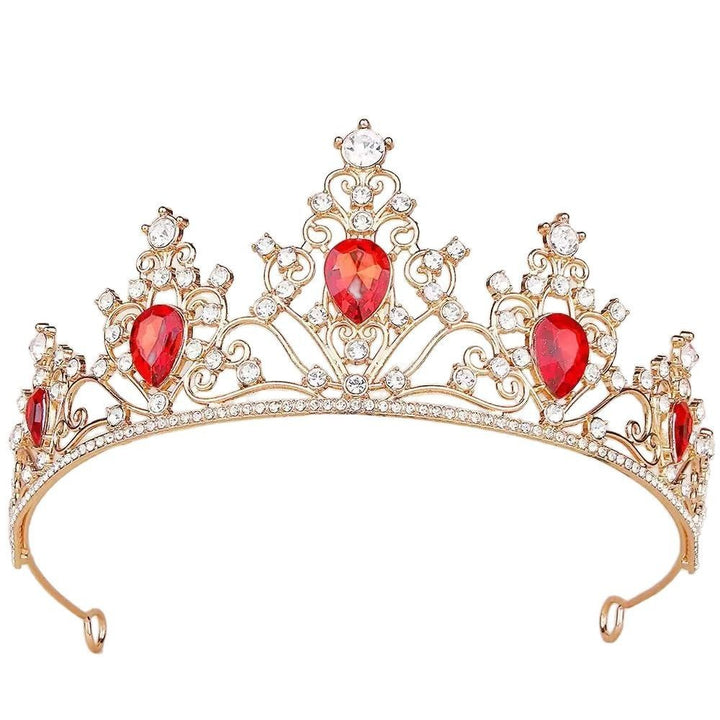 Jente krone med glitrende krystaller og elegant bursdagsbånd-sett Skanto