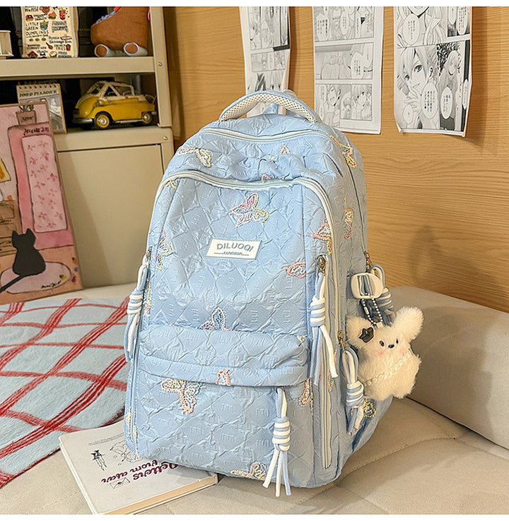 Blomsterbrodert Holdbar Skolesekk Skanto