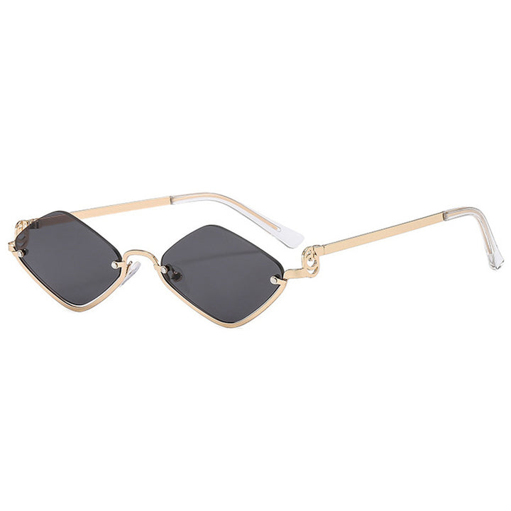 Dame trendy kvadratisk solbrille med filigran metallramme Skanto
