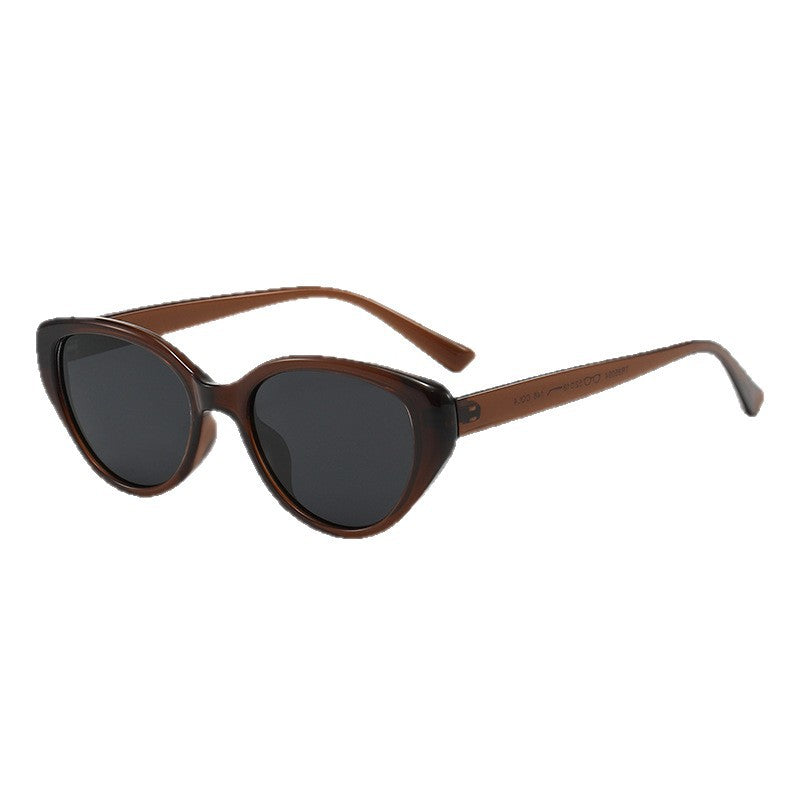Dame Cat-Eye Solbriller med trendy leopardmønster og solid ramme Skanto