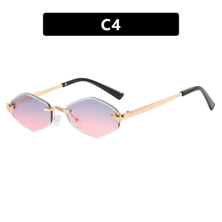 Dame geometrisk solbrille med dobbelt metallramme og beskyttende linser Skanto