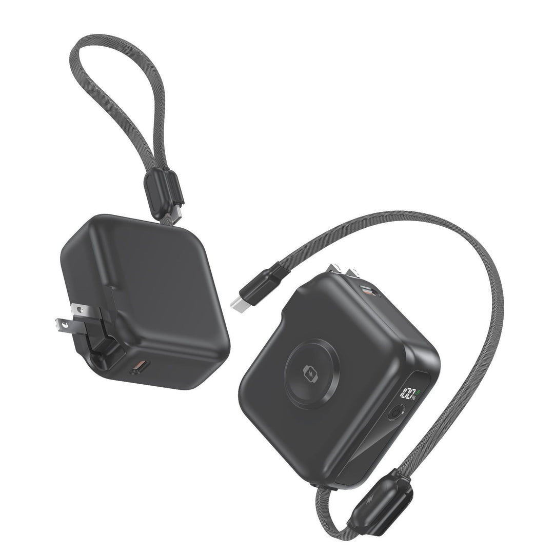 Kompakt Lader med Integrert Usb-C-Kabel og Digitalt Display Skanto