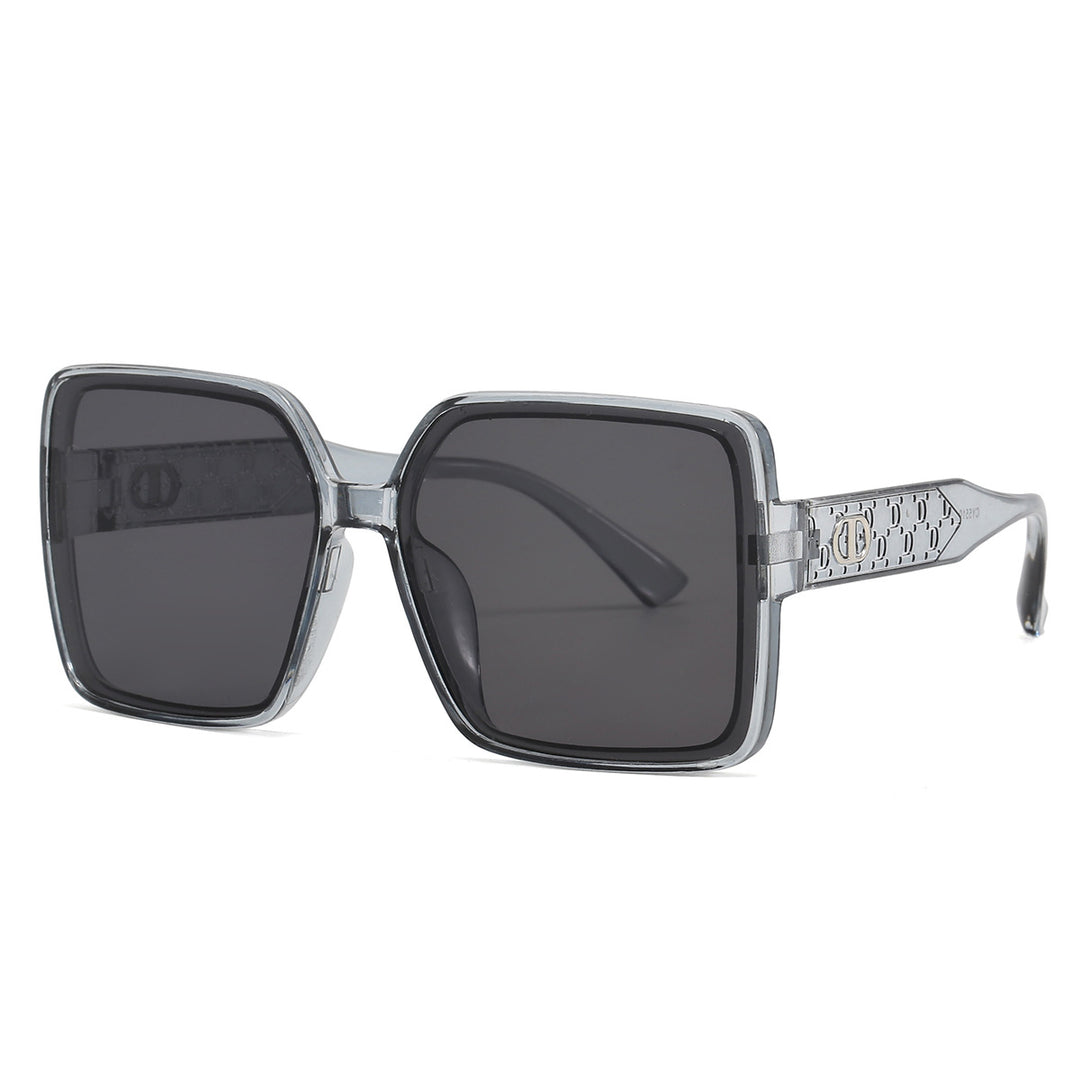Damer moterik firkantet solbrille med gjennomsiktig design Skanto