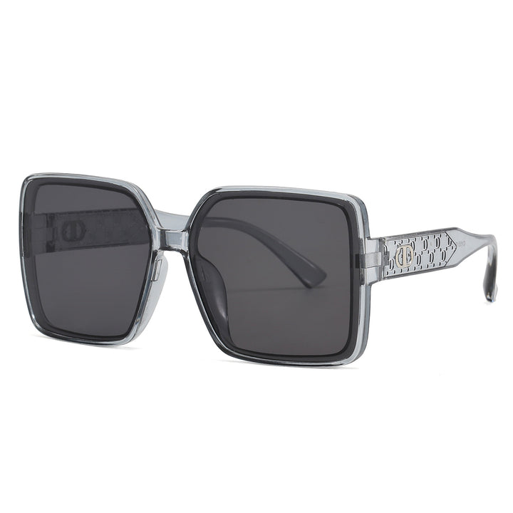Damer moterik firkantet solbrille med gjennomsiktig design Skanto