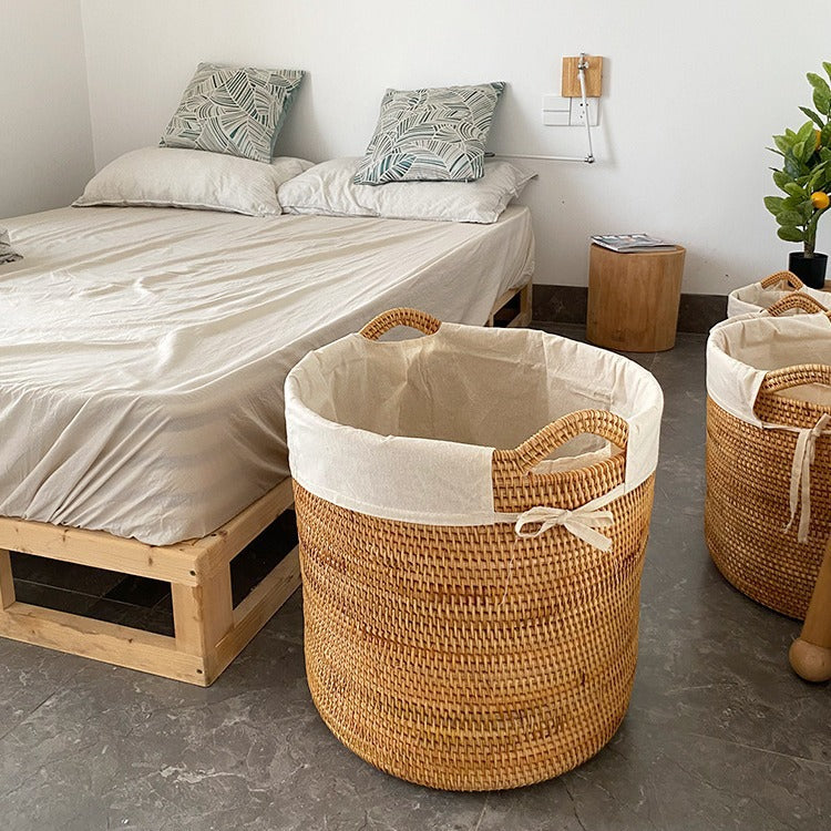 Damer Elegant håndfl woven kurv med praktiske håndtak Skanto