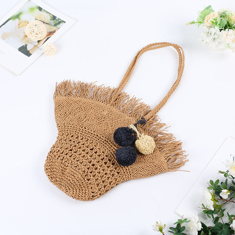Elegant kurvveske med frynset design Skanto