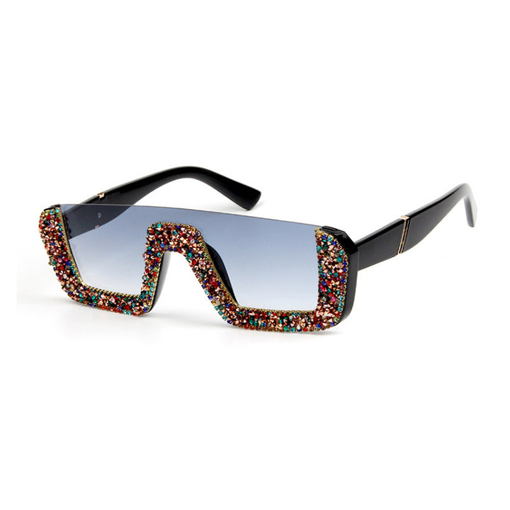Dame elegant glitter-solbriller med markant ramme Skanto