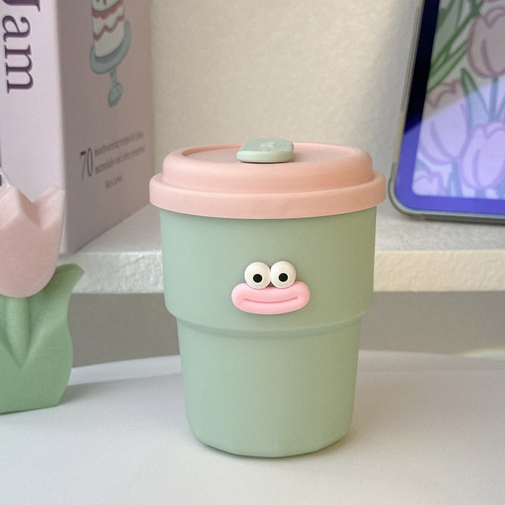 Damen Praktische Trinkbecher mit lustigem Gesicht Skanto