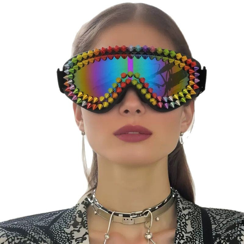 Dame ekstravagante Skibrille med fargerike nagler Skanto