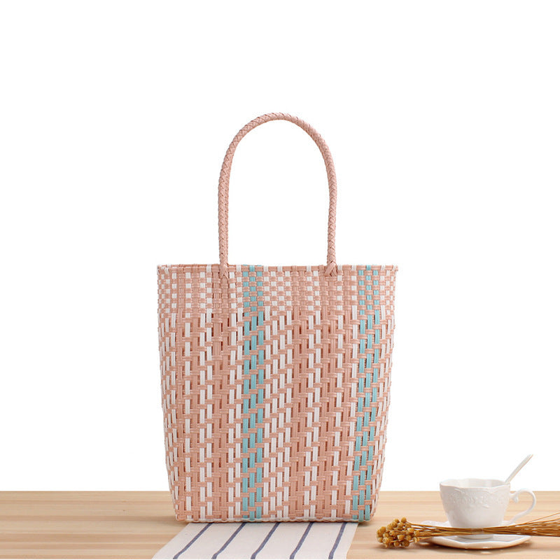 Braided shopper with colorful design Skanto