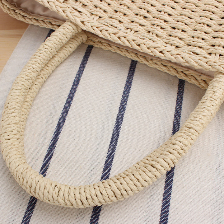 Woven Basket Bag with Handmade Braid Skanto