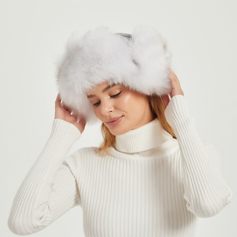 Skanto | Kvinners Chunky Faux Fur Vinterhue med Dyreører