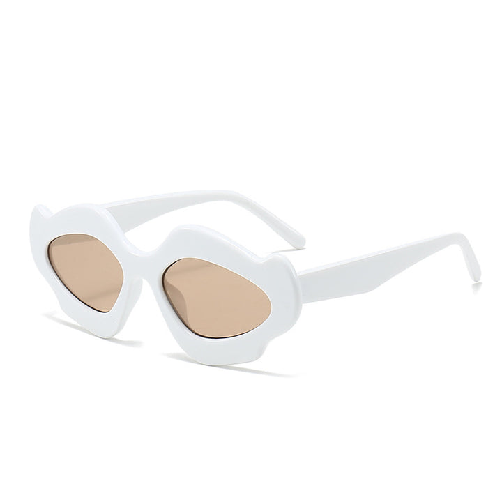 Dame moteriktig solbrille med unik blomsterramme Skanto