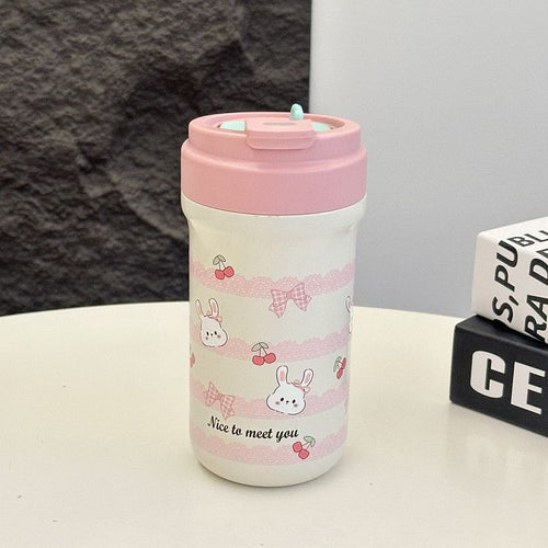 Damen Isoliertrinkbecher mit fröhlichem Kaninchenmotiv Skanto