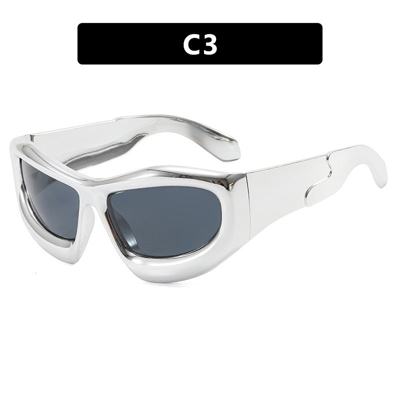 Dame sporty solbriller med futuristisk design Skanto