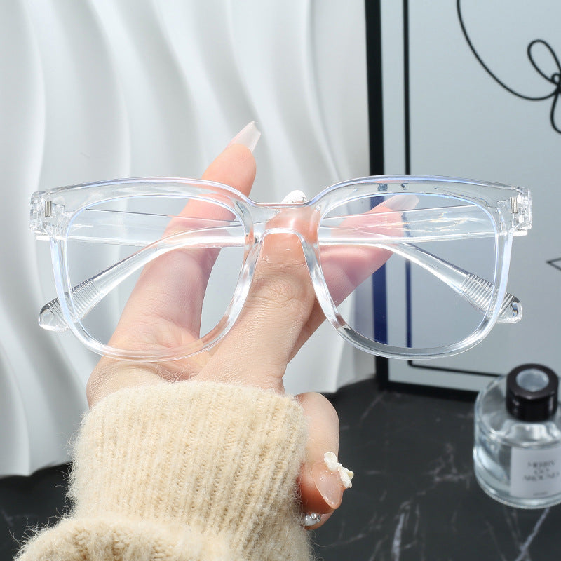 Dame trendy rektangulære briller med blå glass Skanto