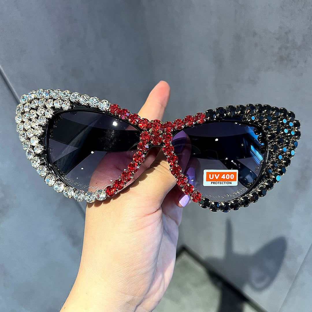 Dame Glamourøse Krystall-solbrille Skanto