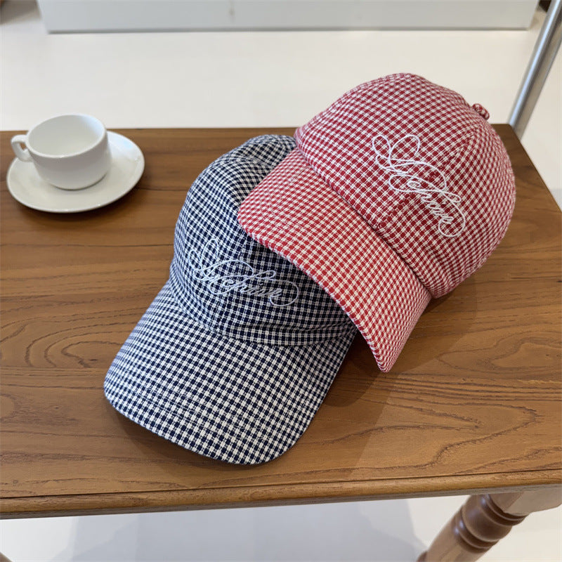 Kvinne Gingham Rutete Baseball Caps Skanto