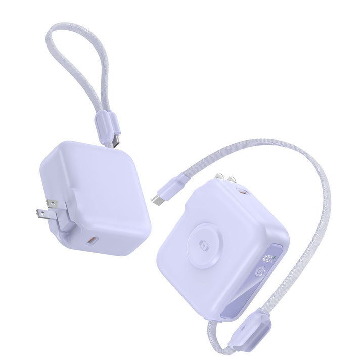 Kompakt Lader med Integrert Usb-C-Kabel og Digitalt Display Skanto
