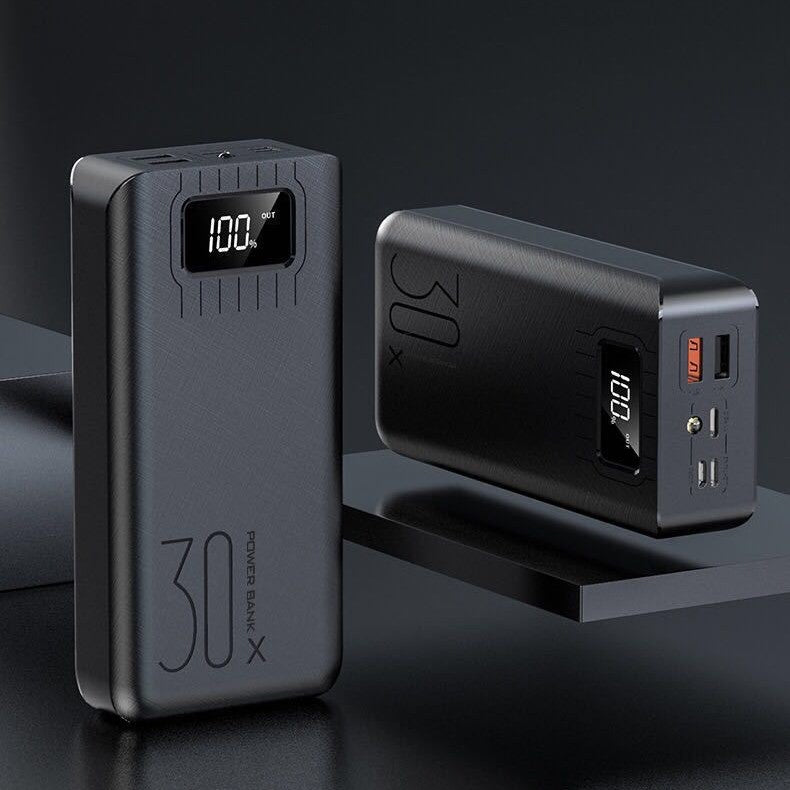 Høyytelses powerbank med intelligent LCD-skjerm og to USB-porter Skanto