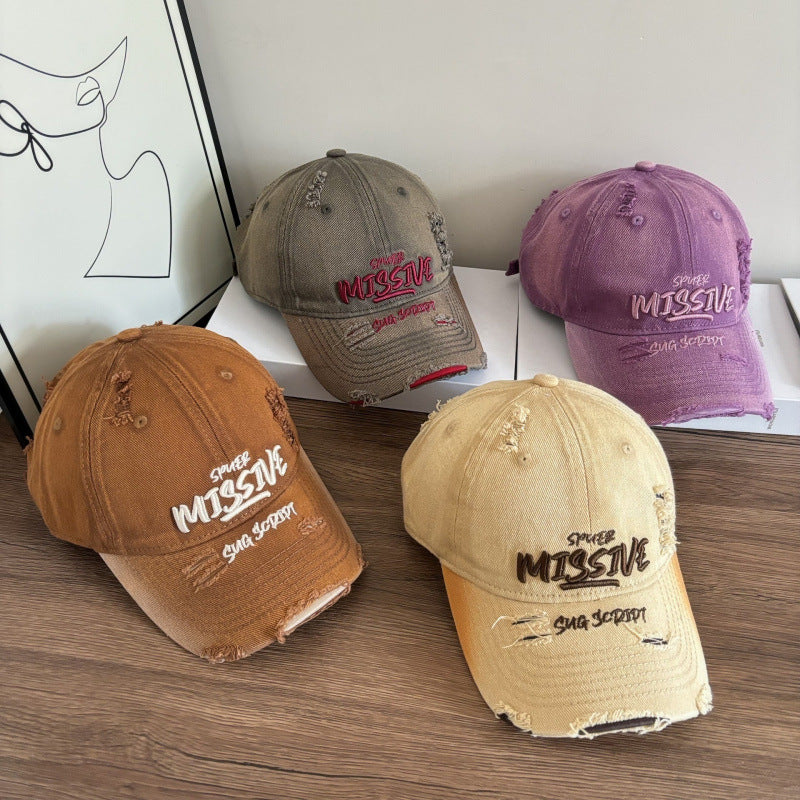 Kvinne Slitt Denim Justerbar Baseball Caps Skanto