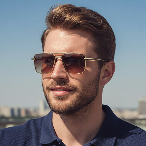 Dame futuristisk kvadratisk solbrille Skanto