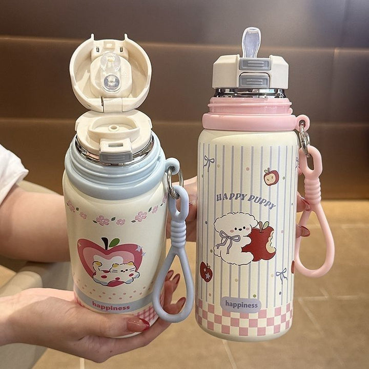Damen Isoliertrinkbecher mit fröhlichem Kaninchenmotiv Skanto