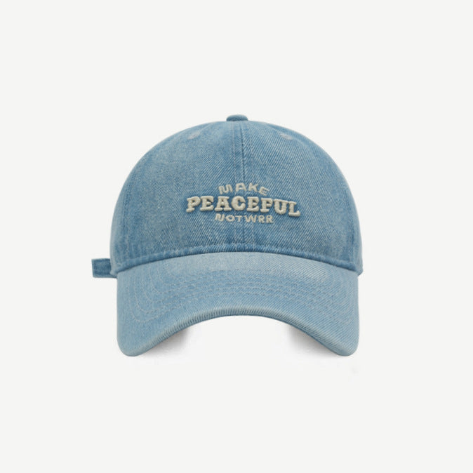 Kvinne Slitt Denim Brodert Caps Skanto