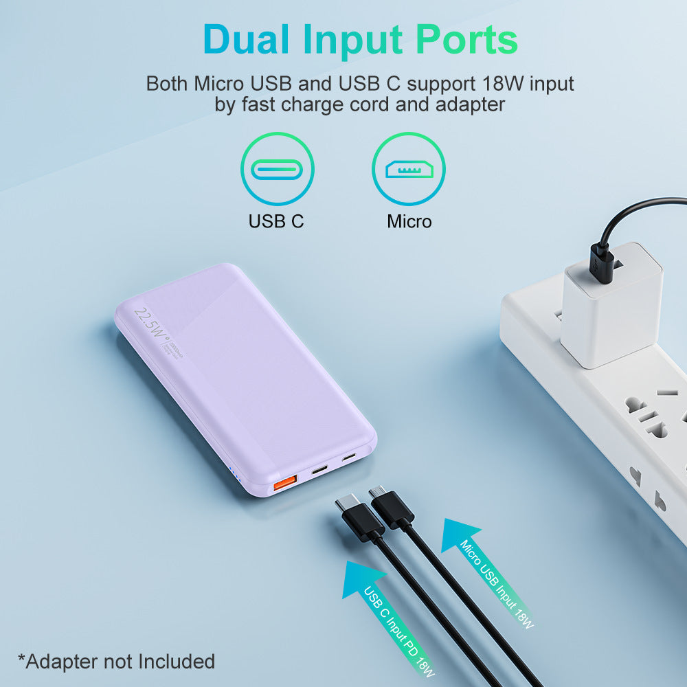 Høytytende Powerbank med Usb-C og hurtigladingfunksjon Skanto