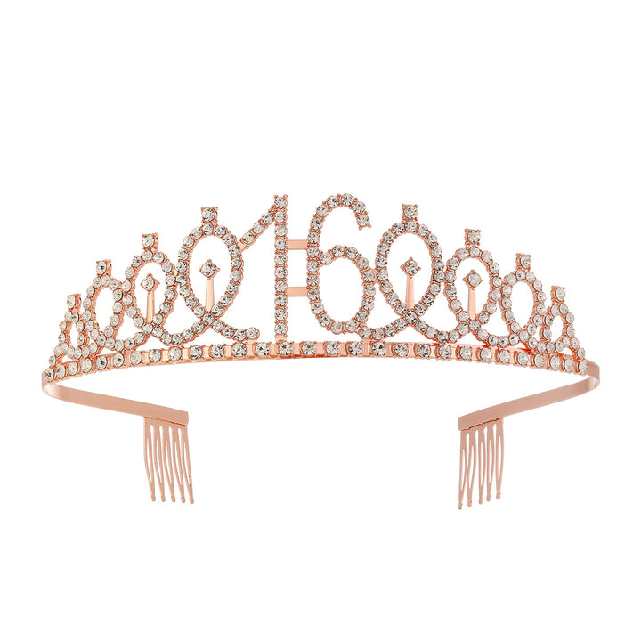Damer krystall dekorert tiara med elegant design Skanto