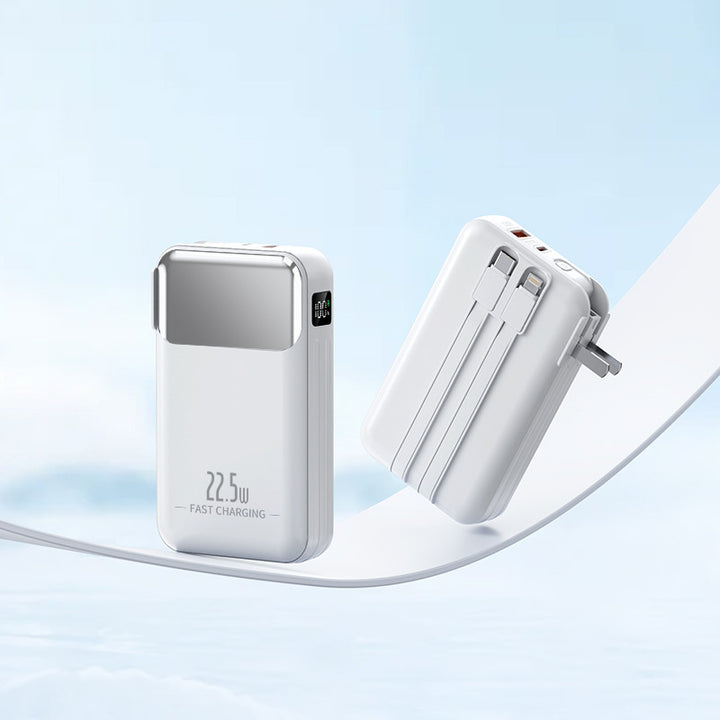 Høyytelses powerbank med integrert hurtiglader Skanto