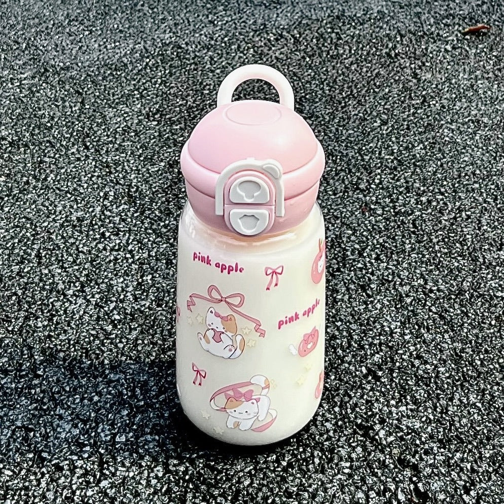 Damen Isolier-Trinkflasche mit verspieltem Tierdesign und sichergestelltem Klappverschluss Skanto