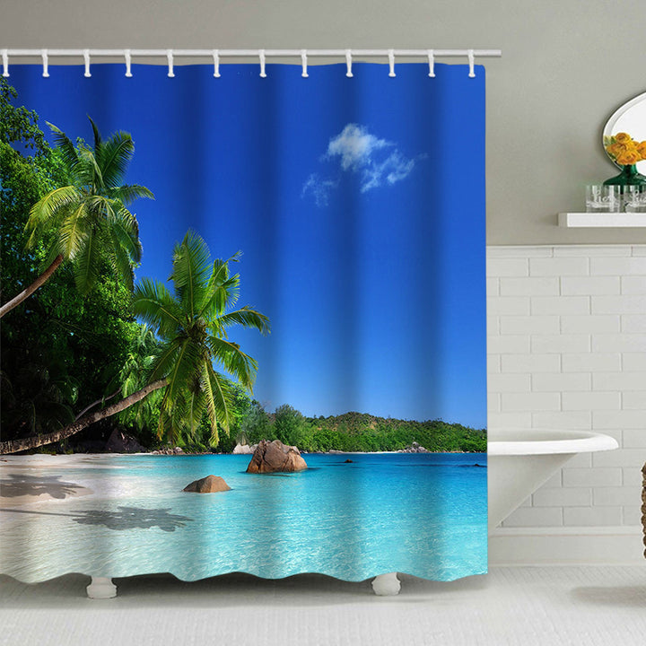 Tropisk Strand Scene Dusjforheng Skanto