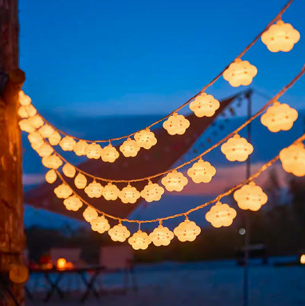 Decorative Outdoor LED Star and Globe String Lights Weather-Resistant Versatile Hanging Garland Skanto