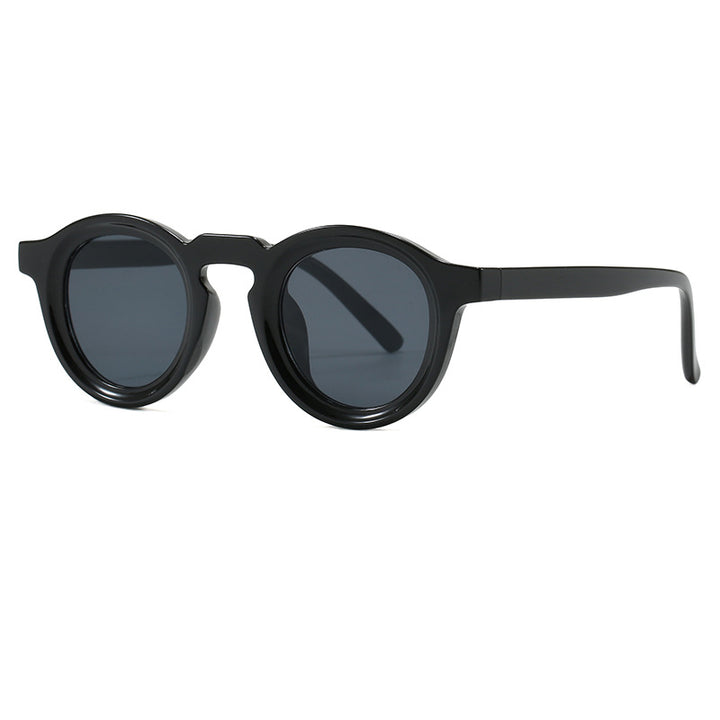 Damer fashionable runde solbriller med transparent ramme og UV-beskyttelse Skanto