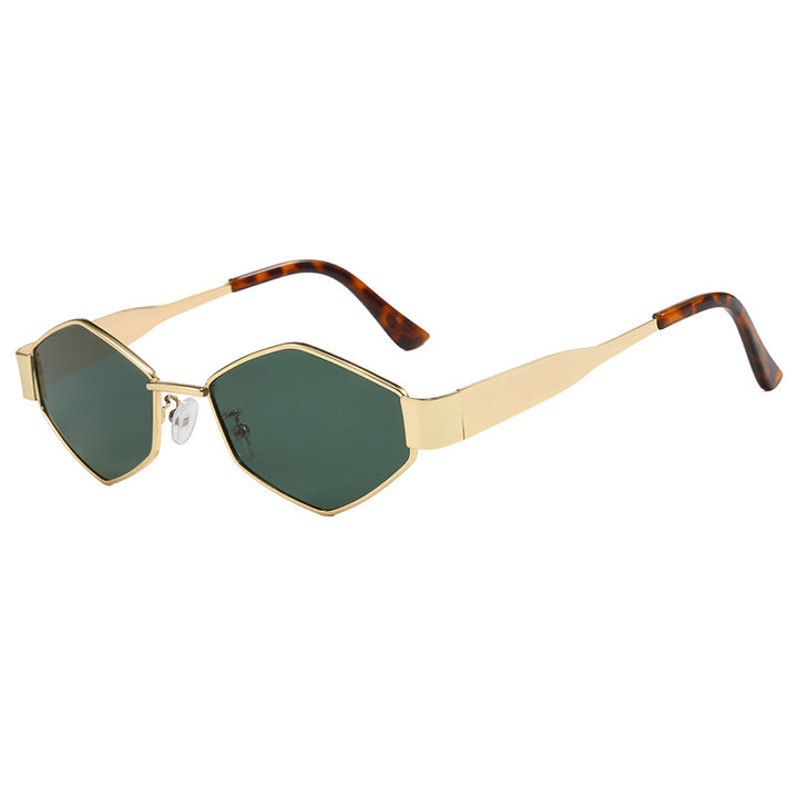 Damen geometrisk solbrille med smal metallramme og polarisert glass Skanto