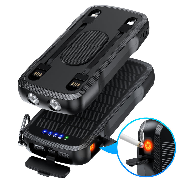 Solar-lader med innebygde USB-porter og LED-lamper Skanto