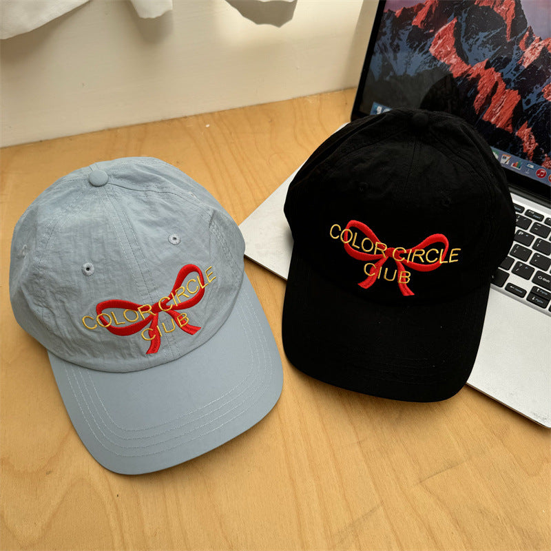 Kvinne Brodert Sløyfe-Detalj Baseball Caps Skanto