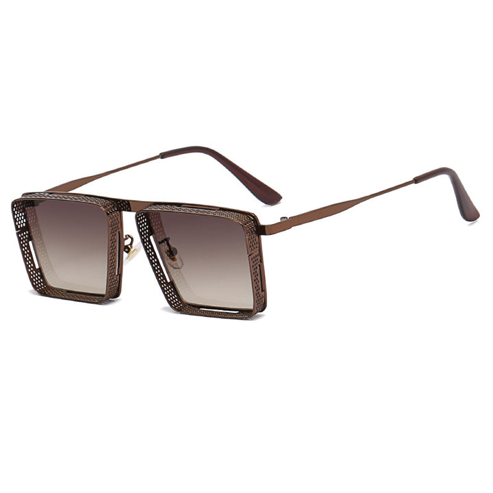 Dame ekstravagant firkantet solbrille med hullet ramme Skanto
