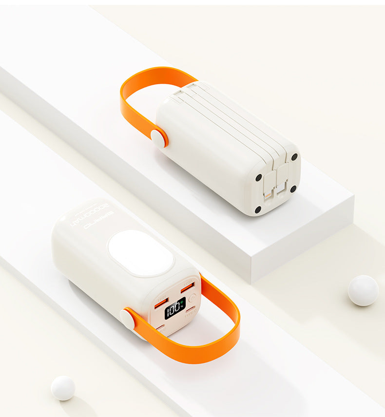 Bærbar powerbank med integrert bærehåndtak og digital ladeindikator Skanto