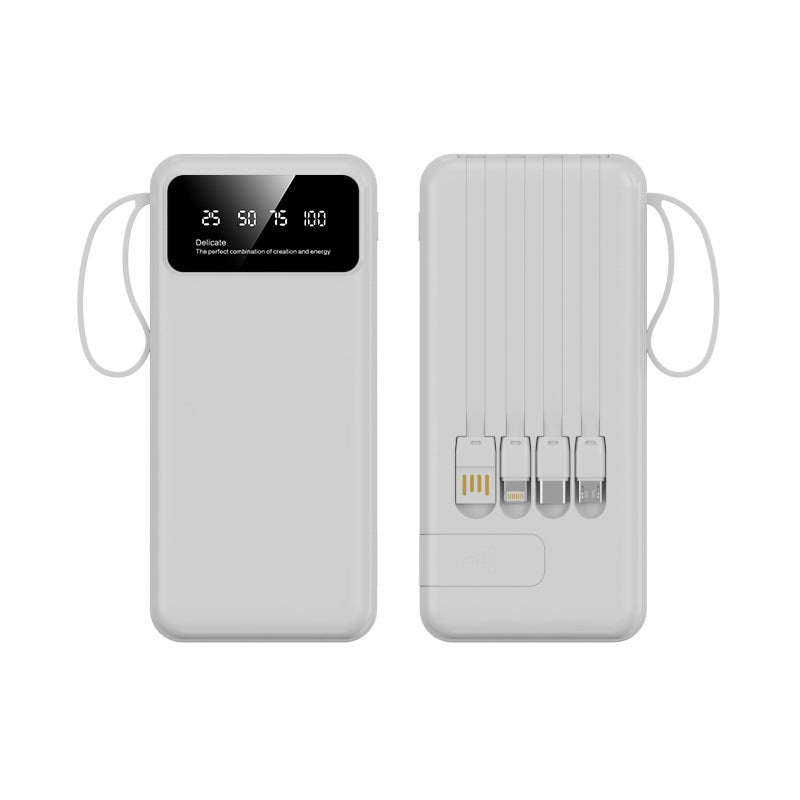 Multifunksjonell Powerbank med integrerte ladekabler Skanto