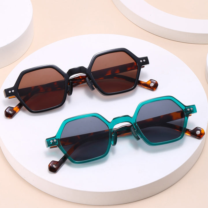 Damer Geometrisk Solbrille i moderne Hexagon-design Skanto