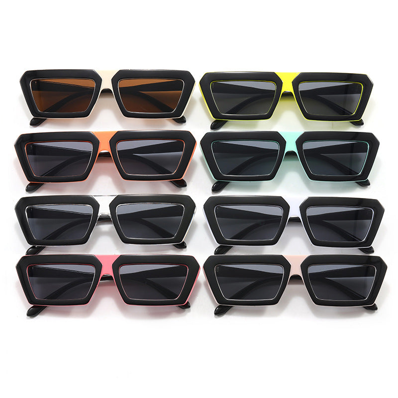 Dame geometrisk solbrille i trendy design Skanto