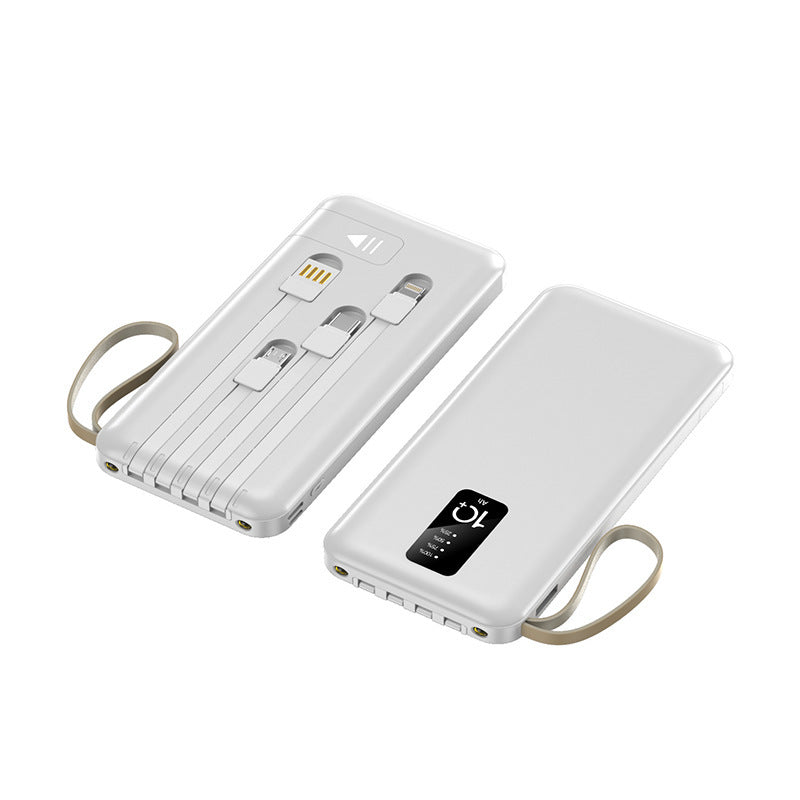 Multifunksjonell powerbank med integrert kabelsystem Skanto