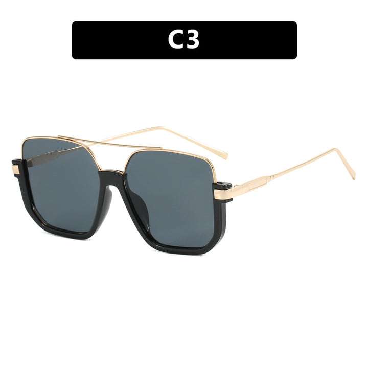 Damer oversized solbriller med trendy kvadratisk ramme og beskyttende UV-filter Skanto